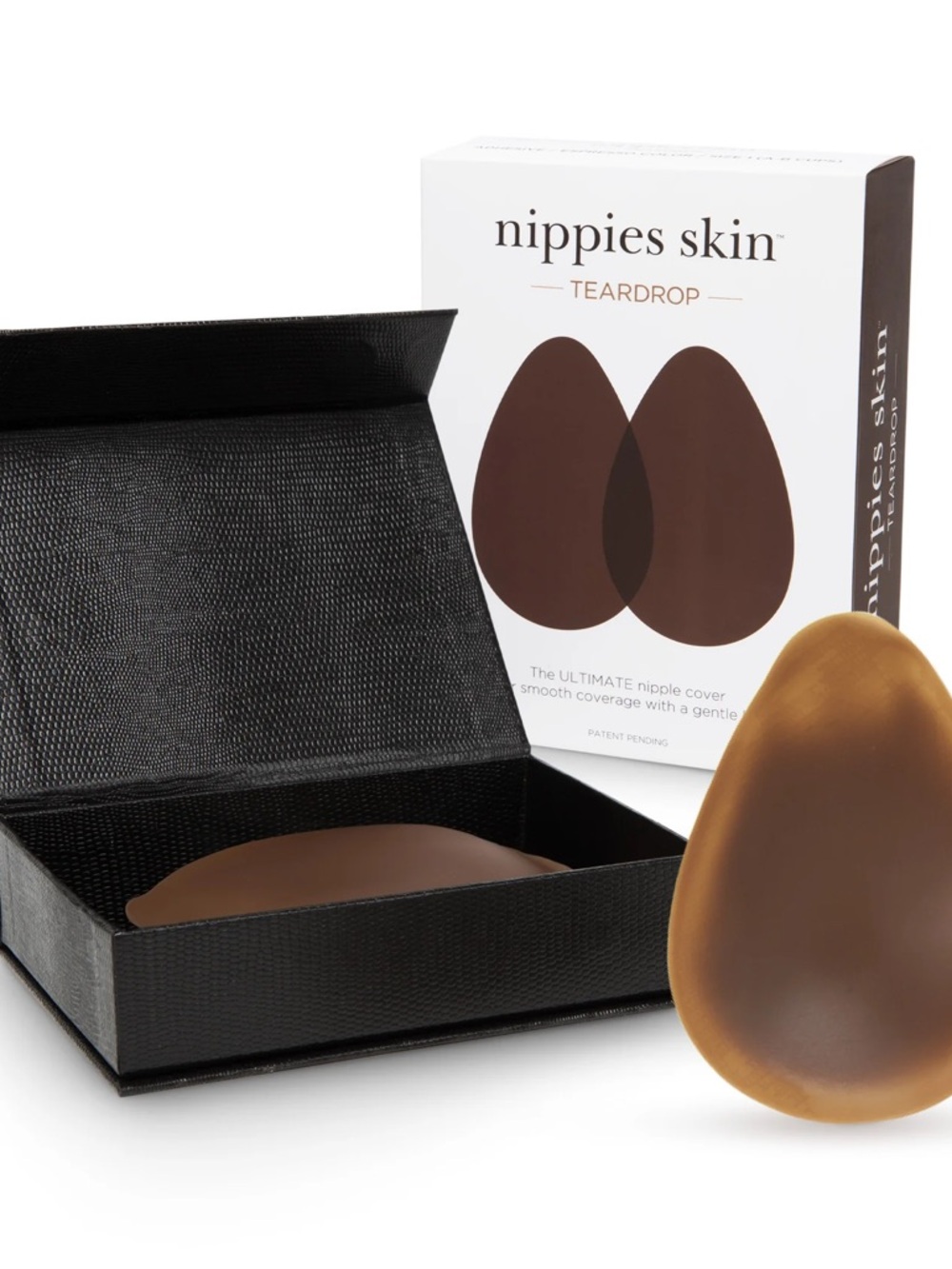 Nippies Skin Teardrop Adhesive Nipple Covers (Espresso) Size 1 (A-B Cups)